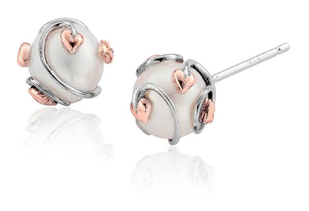 A pair of Clogau Tree of Life® Caged Pearl Stud Earrings 3STOLCPE.