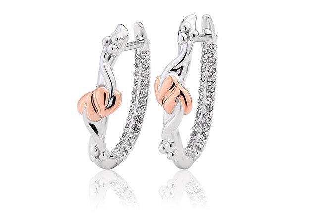 A pair of Clogau Tree of Life® Earrings 3STOLHHE with diamonds.
