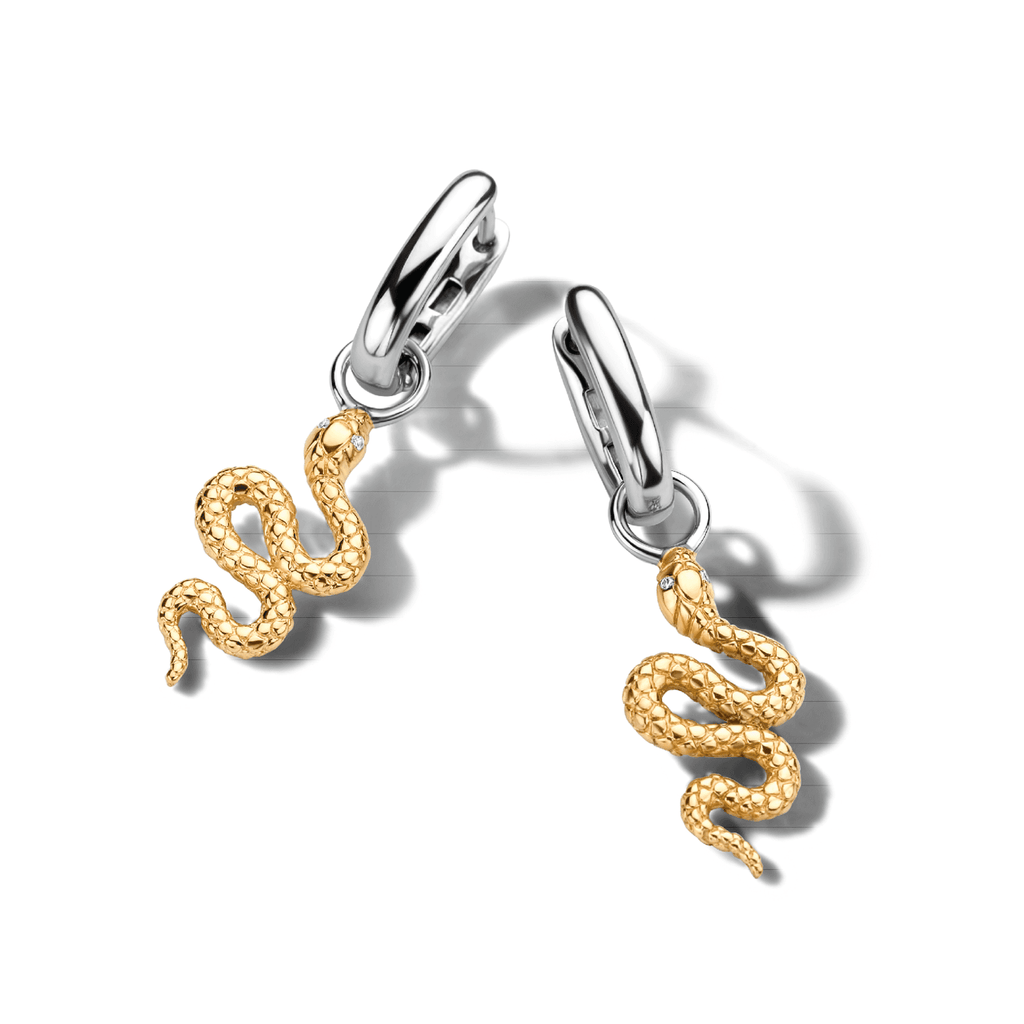 A pair of TI SENTO Milano earrings in gold and silver.