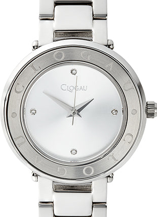 A Ladies Clogau Stainless Steel Diamond Watch 4S00001 with a white dial.