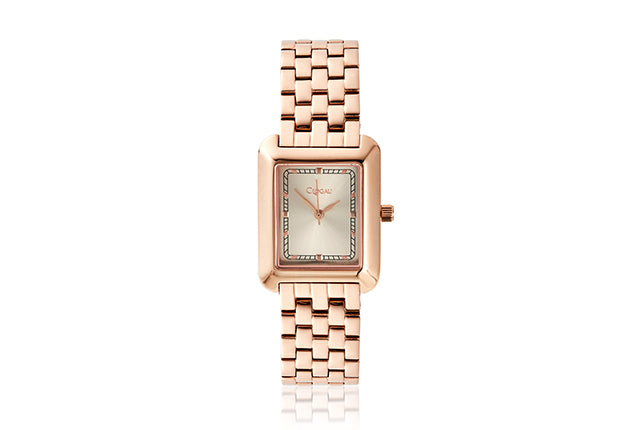 A Ladies Timeless Clogau Rose Gold-Plated Stainless-Steel Watch 4S00013 on a white background.