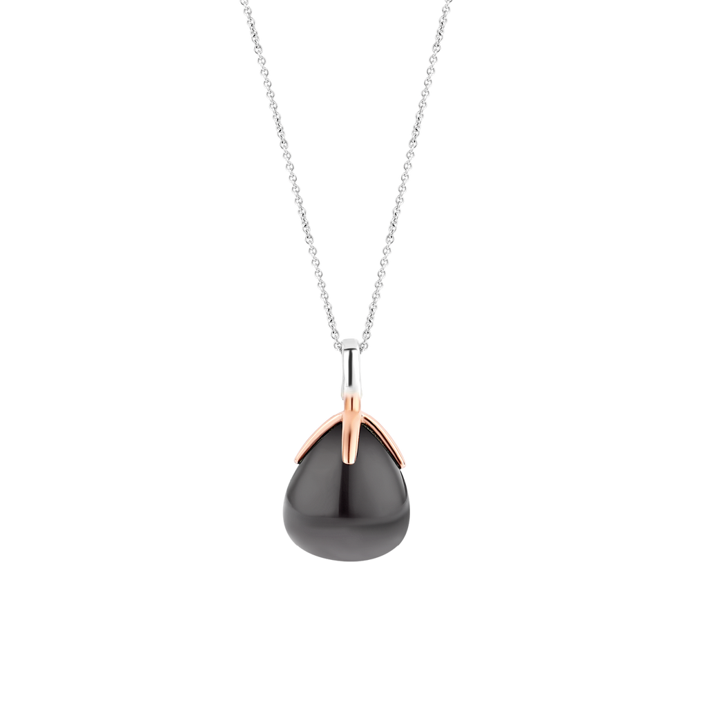 A TI SENTO FLOWER BUD PENDANT. 6765GB with a rose gold chain.