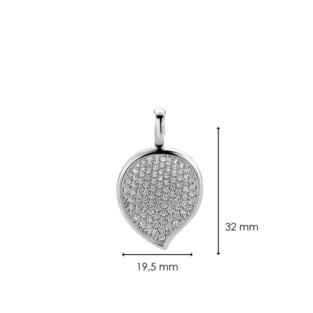 A TI SENTO Milano pendant 6778ZI with diamonds in the shape of a leaf.