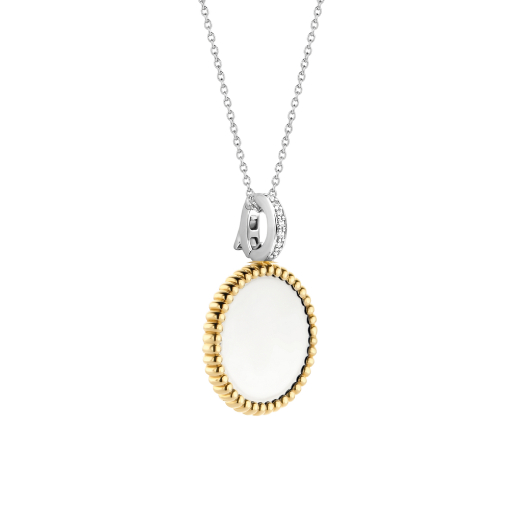 A TI SENTO – Milano Pendant 6798SY with a white mother of pearl on a chain.
