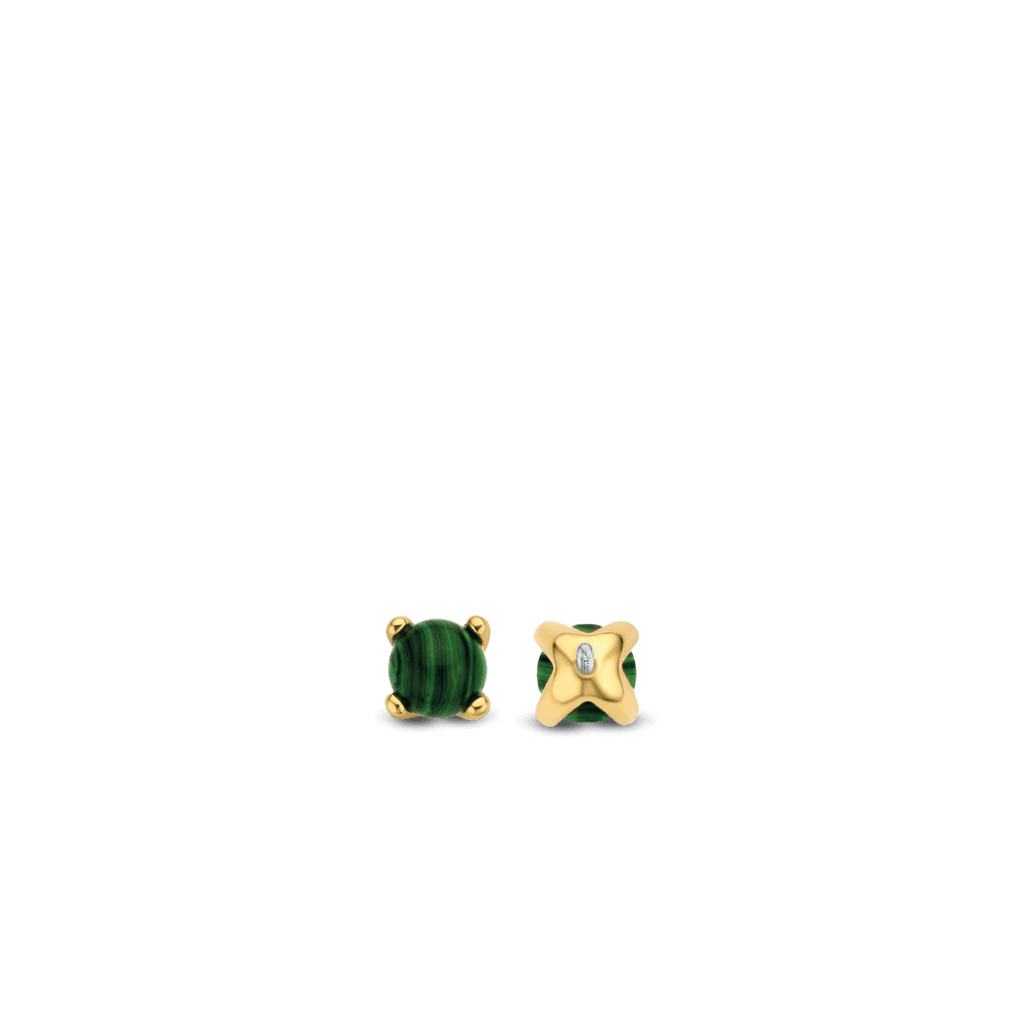 A pair of TI SENTO – GREEN STUD EARRINGS 7768MA.