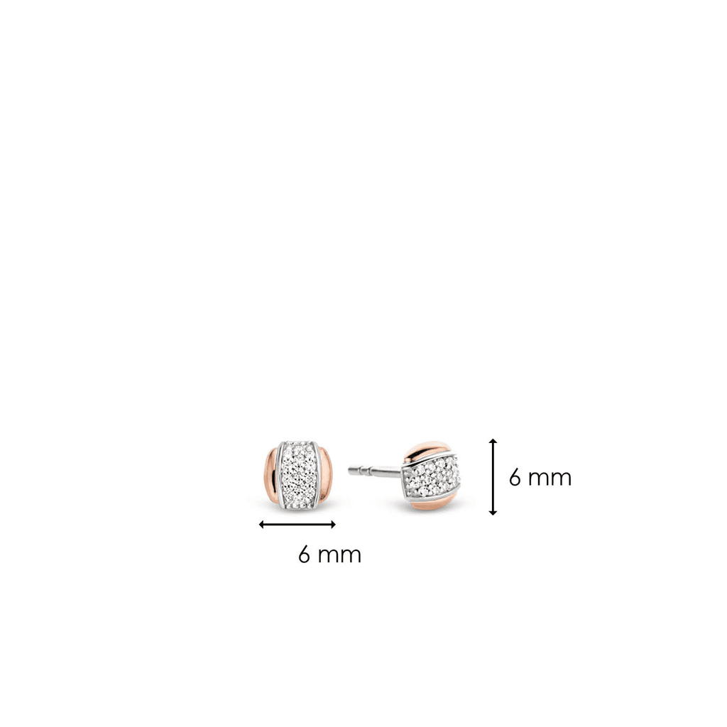 A pair of TI SENTO – STUD EARRINGS 7799ZR with diamonds.