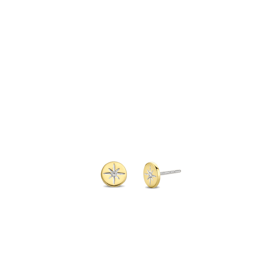 A pair of TI SENTO - STUD EARRINGS 7822ZY with diamonds.