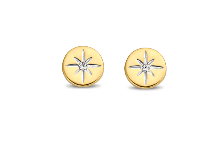 A pair of TI SENTO – STUD EARRINGS 7822ZY with diamonds.