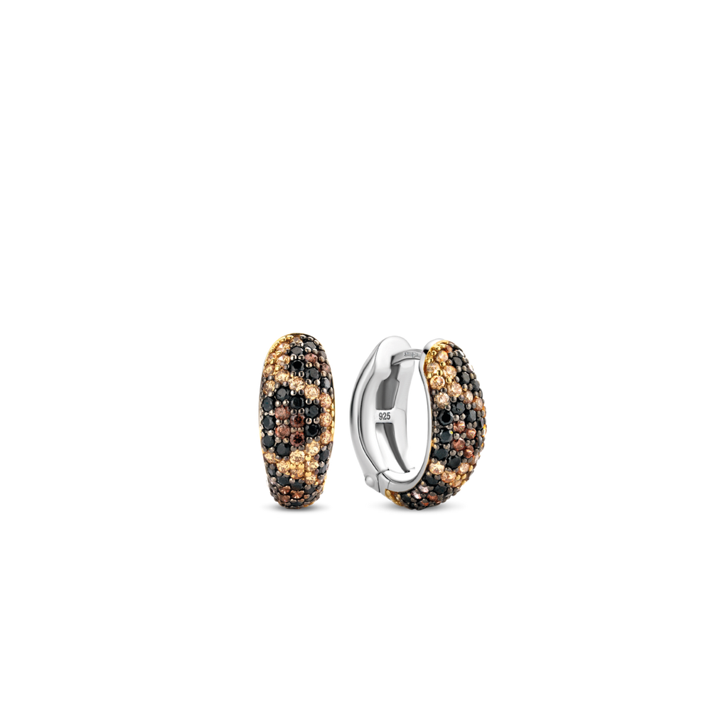 A TI SENTO – HOOP EARRINGS_1 with black and white diamonds.