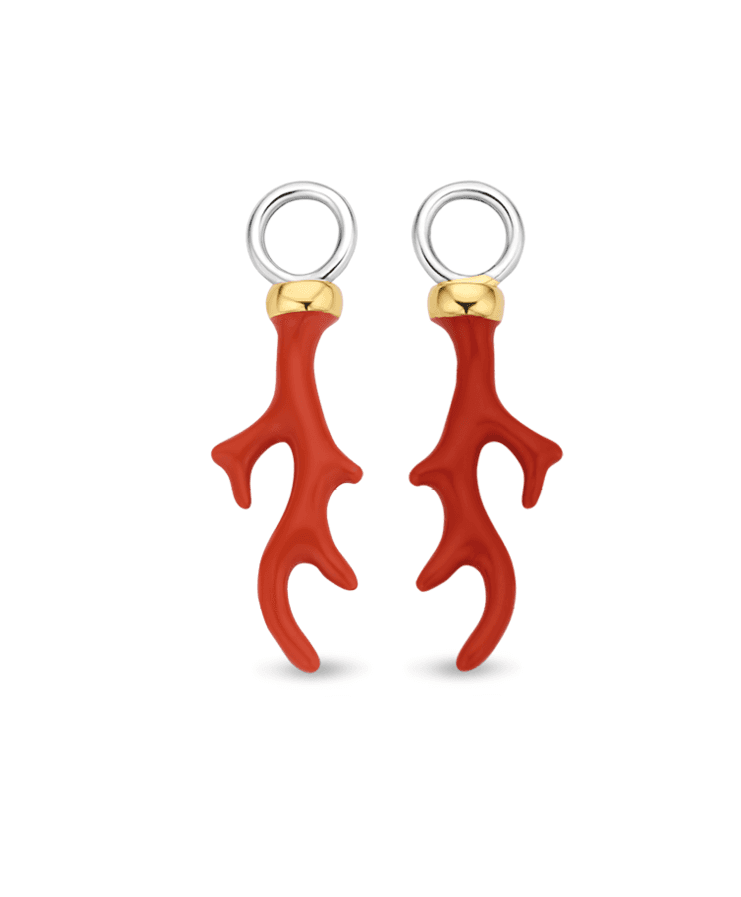 A pair of TI SENTO Milano Ear Charms 9214CR earrings with gold plated hooks.