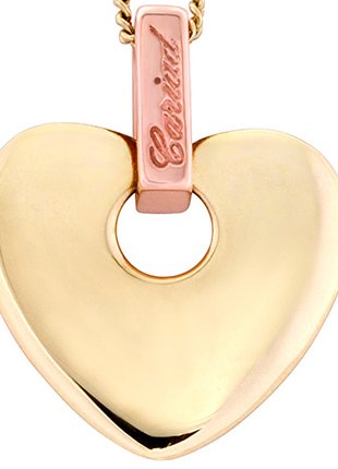 A Clogau Gold Cariad® Pendant and rose gold heart shaped pendant.