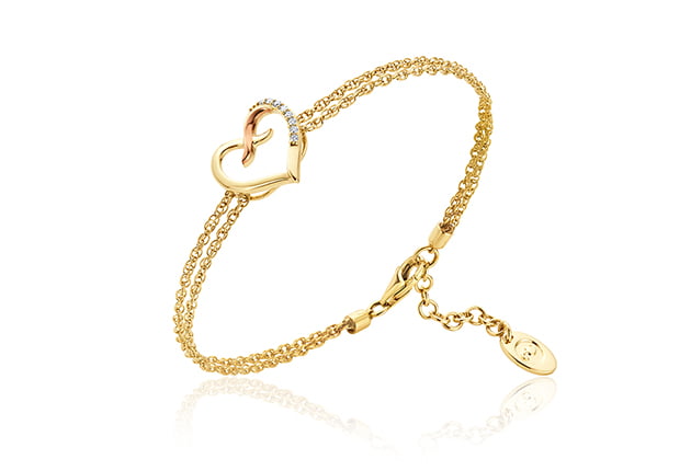 A Clogau Kiss Diamond Heart Bracelet CGKDBR.