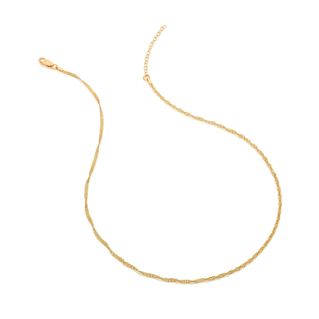 A Hot Diamonds X Jac Jossa Embrace Singapore Chain necklace with a gold plated chain.