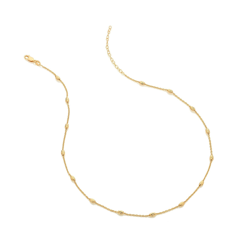 A Hot Diamonds X Jac Jossa Embrace Oval Cable Chain with a small bead at the end.