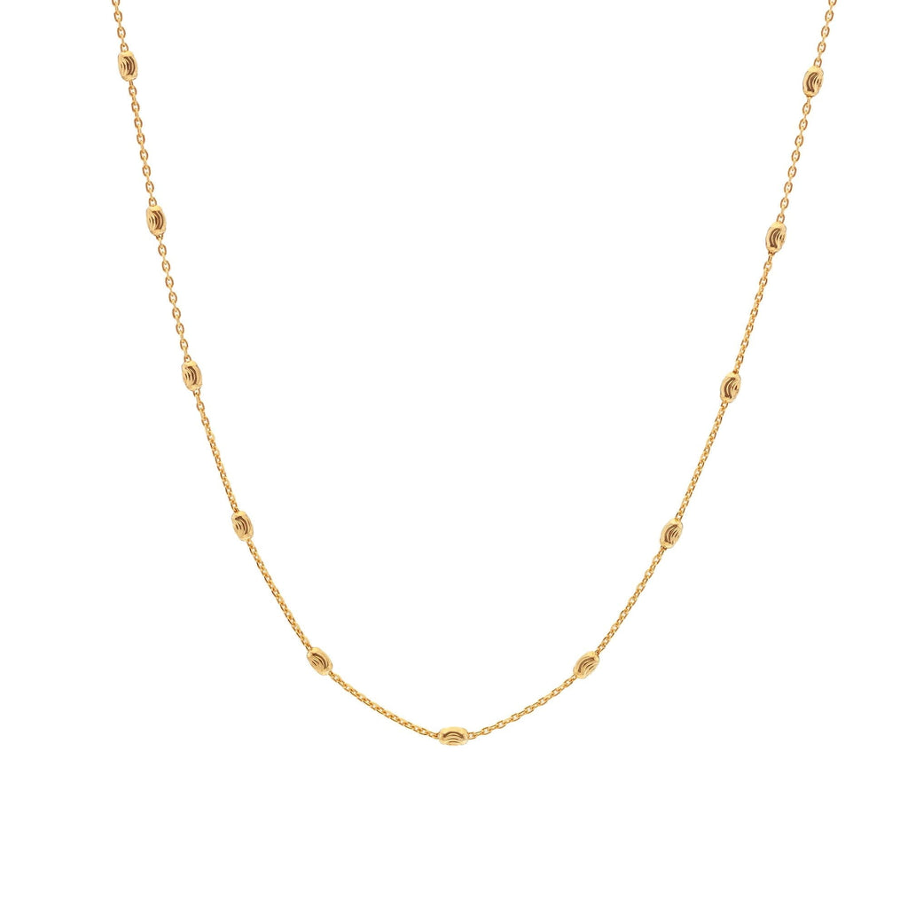 A Hot Diamonds X Jac Jossa Embrace Oval Cable Chain with a small ball at the end.