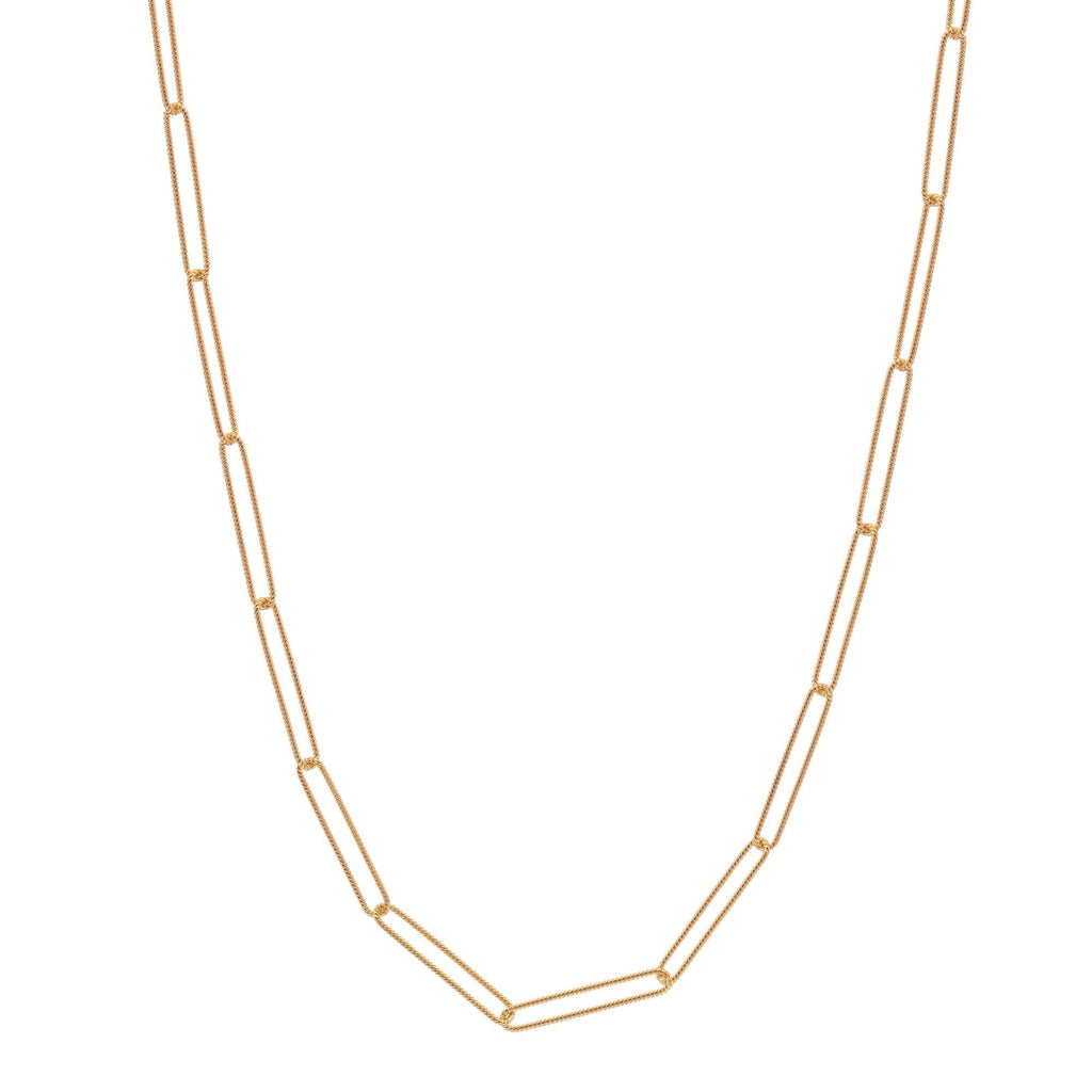 A Hot Diamonds X Jac Jossa Embrace Twisted Wired Chain necklace with an oval link.
