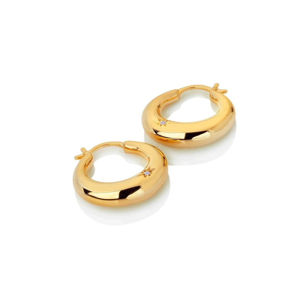 A pair of Hot Diamonds X Jac Jossa Soul Statement Earrings with diamonds.