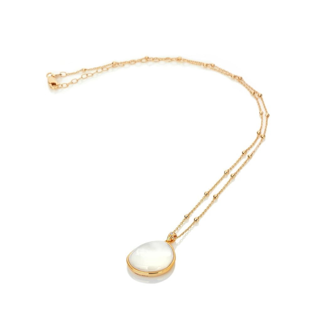 A necklace with a HOT DIAMONDS X JAC JOSSA Calm Mother Of Pearl Pendant.