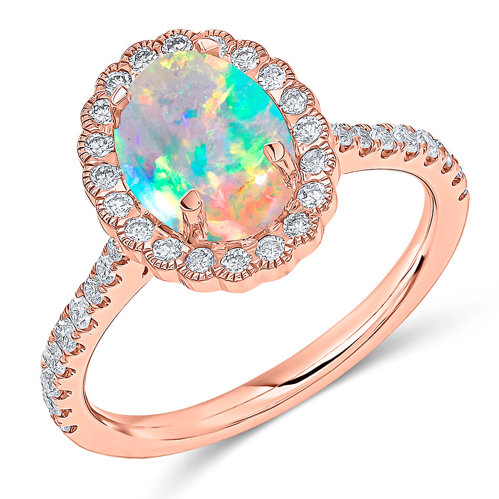 Opal & Diamond Cluster Ring_1
