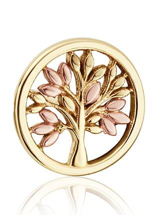 A Tree of Life Stud Earrings GTOL0009 charm in gold and rose gold.