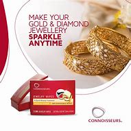An advertisement for Connoisseurs Jewellery Wipes.
