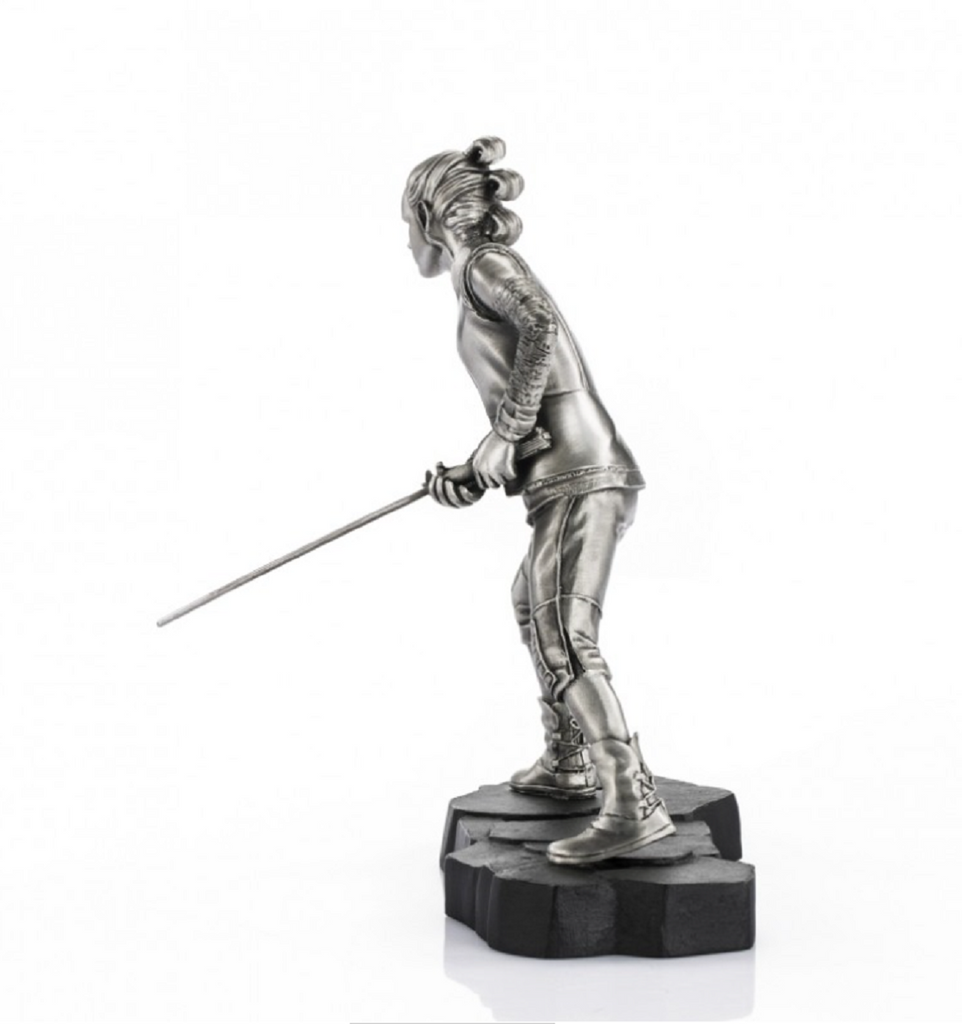A Rey Limited Edition Star Wars Figurine 017919 of a woman holding a sword.