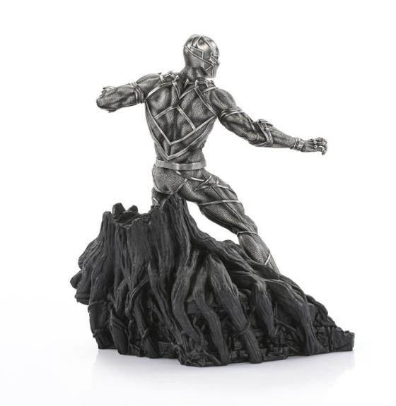 A Black Panther Figurine Limited Edition on a rock.