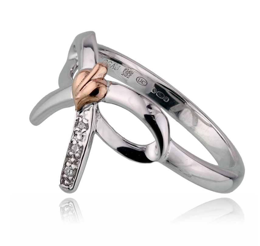 A Clogau Tree of Life® Bow Ring. 3STOLBR with diamonds.