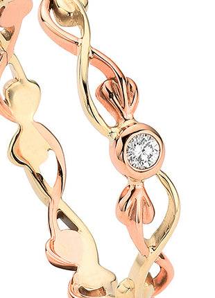 A Clogau Tree of Life® Diamond Stacking Ring TOLDSR with a diamond in the center.