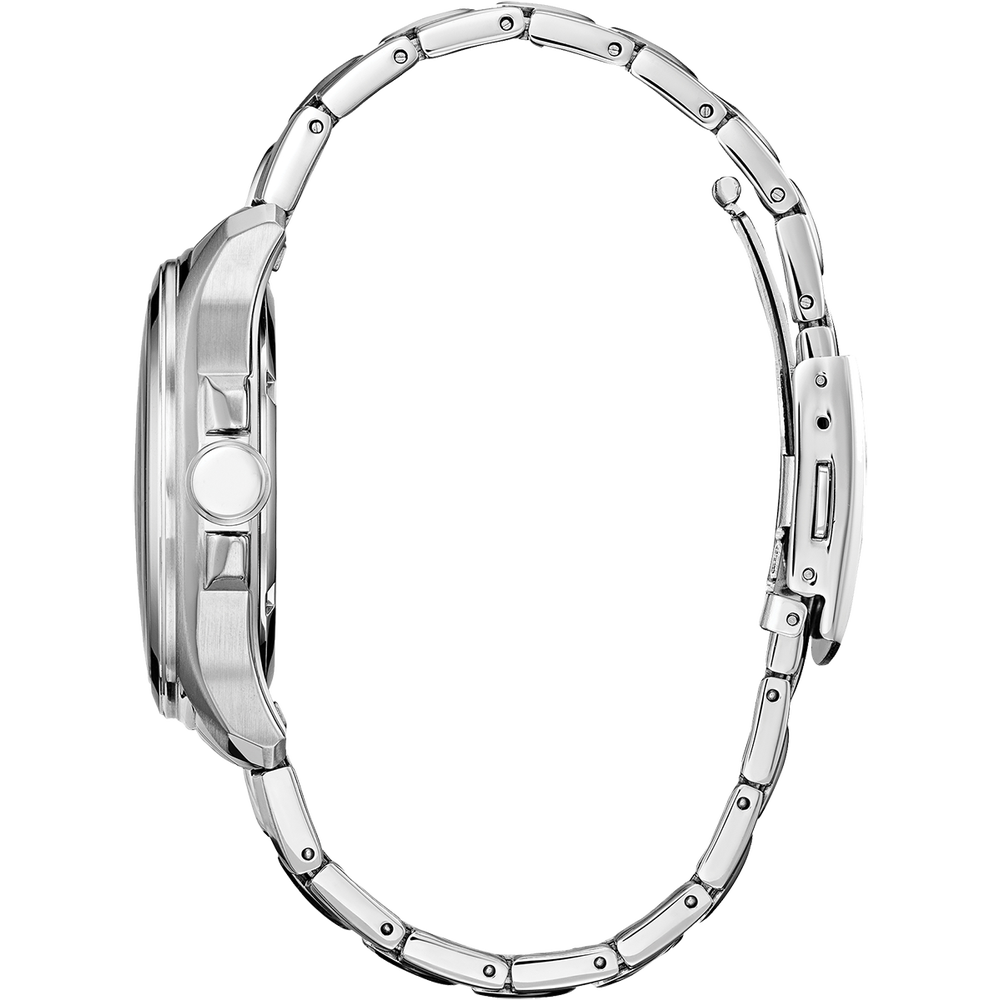An image of a Citizen Hulk Marvel Watch with a silver bracelet.