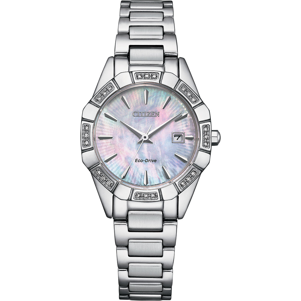 A Citizen Eco Drive Ladies Watch with mother of pearl dial.