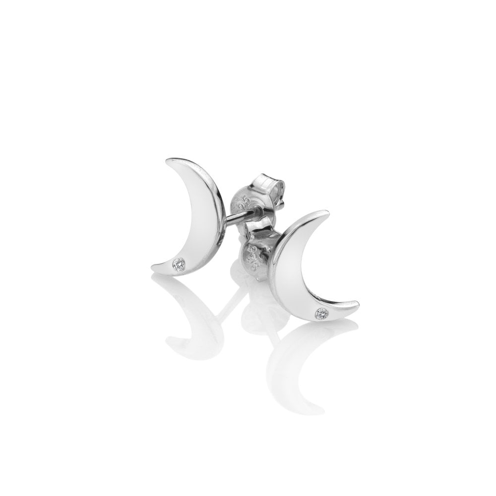 A pair of silver HOT DIAMONDS Amulets Crescent Gift Set. – SS133 stud earrings with diamonds.