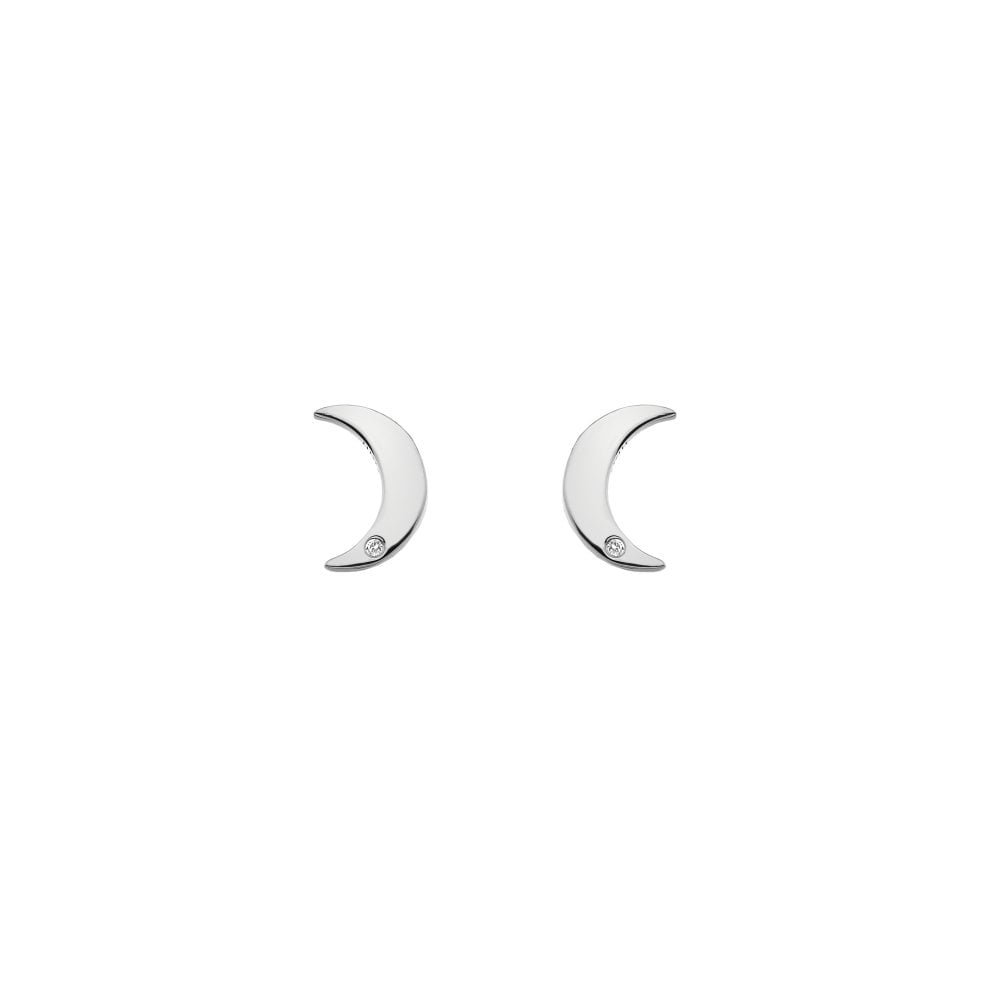 A pair of HOT DIAMONDS Amulets Crescent Gift Set. – SS133 stud earrings on a white background.