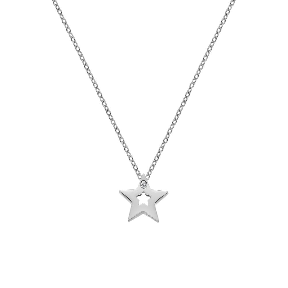 A Hot Diamond Amulet Star Set – SS132 necklace on a chain.