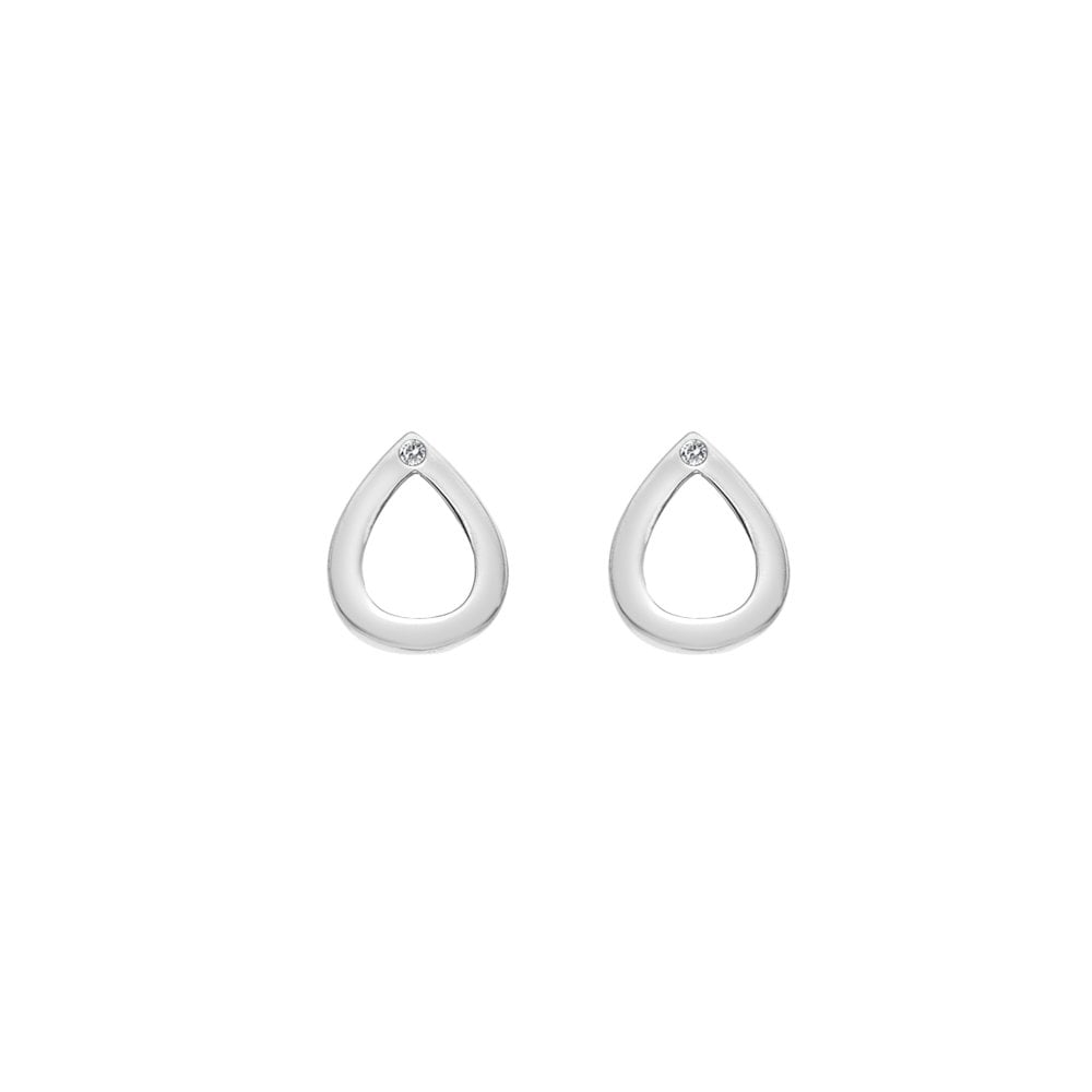 A pair of silver Diamond Amulet Teardrop Earrings.