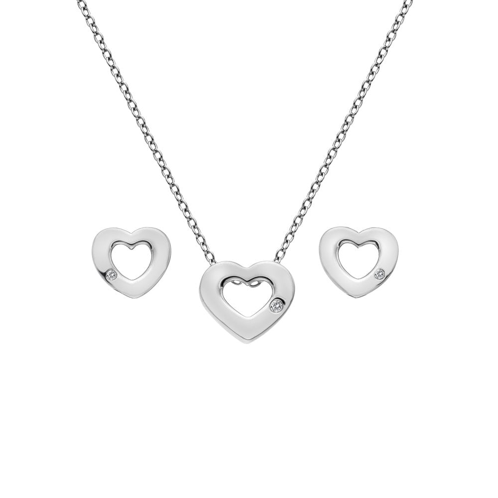A HOT DIAMONDS Amulets Heart Gift Set - SS136 on a white background.
