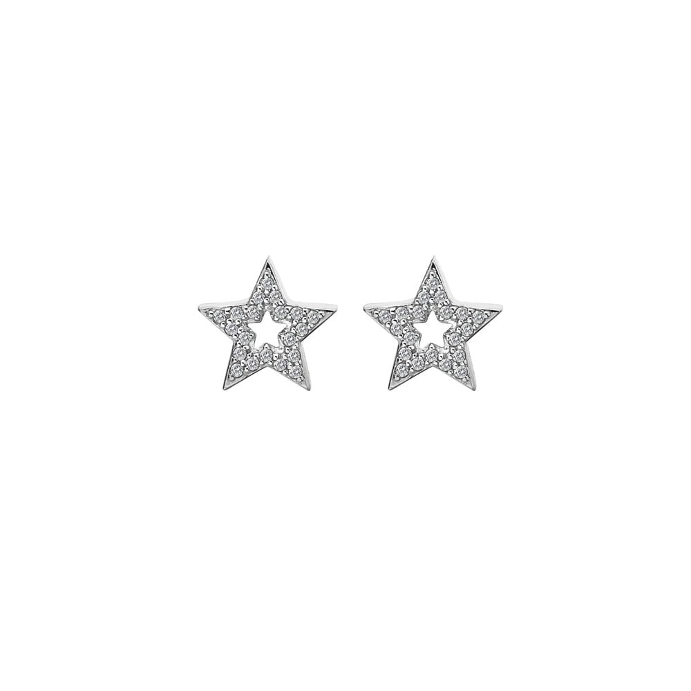 A pair of HOT DIAMONDS Striking Star Earrings on a white background.