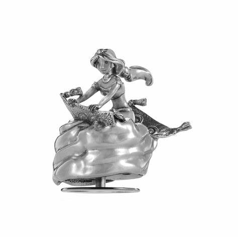 A Jasmine Music Carousel 016306R figurine of a girl riding a horse.