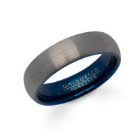 TUNGSTEN RING WITH BLUE PLATING BY UNIQUE & CO